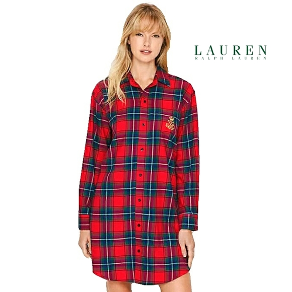 Lauren Ralph Lauren Other - LAUREN RALPH LAUREN RED PLAID FLANNEL NITE GOWN